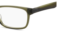 Shop Tommy Hilfiger Logo Rectangle Eyeglasses in Green online.