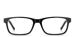 Shop Tommy Hilfiger Logo Rectangle Eyeglasses in Black online.