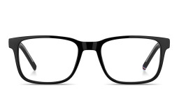 Tommy Hilfiger Logo Rectangle Eyeglasses in Black – Product Photo 1