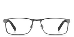 Tommy Hilfiger Logo Rectangle Eyeglasses in Gunmetal – Product Photo 1
