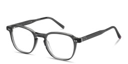 Tommy Hilfiger Logo Square Eyeglasses in Transparent Grey – Product Photo 2