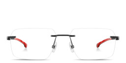 Shop Carrera Ducati Carduc Rimless Rectangle Eyeglasses in Matte Black online.