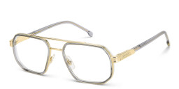 Shop Carrera Logo Aviator Eyeglasses in Gold online.