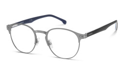 Shop Carrera Logo Round Eyeglasses in Gunmetal online.