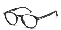 Shop Carrera Unisex Logo Round Eyeglasses in Black online.