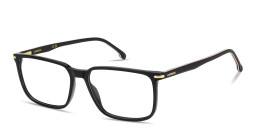 Shop Carrera Logo Lettering Wide Rectangle Eyeglasses in Polished Black online.