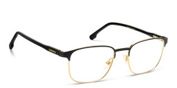 Shop Carrera Logo Square Eyeglasses in Black Gold online.