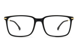 Shop Carrera Logo Rectangle Eyeglasses in Black Gold online.