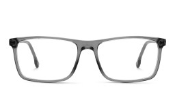 Shop Carrera Logo Rectangle Eyeglasses in Transparent Grey online.