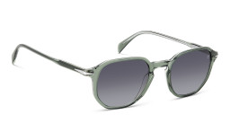 Shop DAVID BECKHAM Timeless Icons Irregular Sunglasses in Green online.