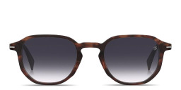 Shop DAVID BECKHAM Talisman Irregular Sunglasses in Brown Horn online.