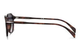 Shop DAVID BECKHAM Talisman Irregular Sunglasses in Brown Horn online.