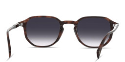 Shop DAVID BECKHAM Talisman Irregular Sunglasses in Brown Horn online.