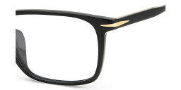 Shop DAVID BECKHAM Timeless Icons Rectangle Eyeglasses in Black online.