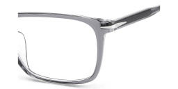 Shop DAVID BECKHAM Timeless Icons Rectangle Eyeglasses in Grey Crystal online.