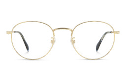 Shop DAVID BECKHAM Timeless Icons Round Eyeglasses in Matte Gold online.