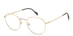 Shop DAVID BECKHAM Timeless Icons Round Eyeglasses in Matte Gold online.