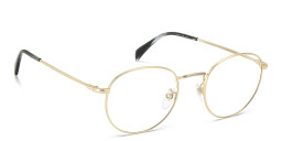 DAVID BECKHAM Timeless Icons Round Eyeglasses in Matte Gold – Product Photo 3
