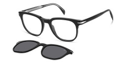 Shop DAVID BECKHAM Style Pioneer Clip-On Square Eyeglasses in Black online.