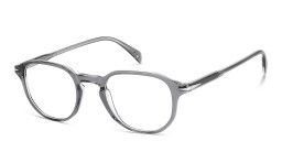 Shop DAVID BECKHAM Timeless Icons Irregular Eyeglasses in Grey Crystal online.