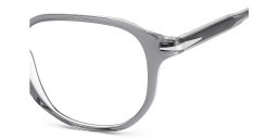 Shop DAVID BECKHAM Timeless Icons Irregular Eyeglasses in Grey Crystal online.