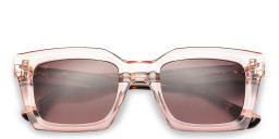 Shop Woodys Yuli Square Sunglasses in Transparent Pink online.