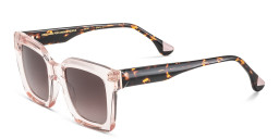Shop Woodys Yuli Square Sunglasses in Transparent Pink online.