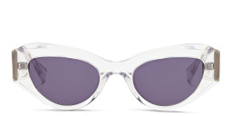 ALL SAINTS Logo Cat-Eye Sunglasses in Clear/Grey – Product Photo 2