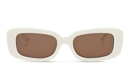ALL SAINTS Logo Rectangle Sunglasses in White/Solid brown – Product Photo 3
