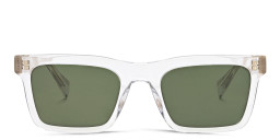 ALL SAINTS Logo Rectangle Sunglasses in Clear/Solid green – Product Photo 3