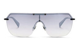 Shop ALL SAINTS Logo Rimless Aviator Sunglasses in Black online.