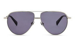 ALL SAINTS Logo Aviator Sunglasses in Silver/Solid Grey – Product Photo 2
