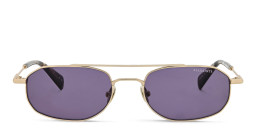 ALL SAINTS Logo Oval Sunglasses in Gold/Solid Grey – Product Photo 3