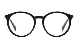 Shop ALL SAINTS Logo Round Eyeglasses in Black online.