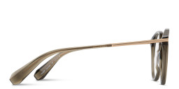 Shop ALL SAINTS Logo Round Eyeglasses in Transparent Green online.