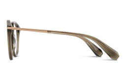 Shop ALL SAINTS Logo Round Eyeglasses in Transparent Green online.