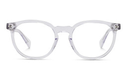 Shop ALL SAINTS Logo Round Eyeglasses in Crystal online.