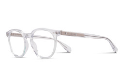 Shop ALL SAINTS Logo Round Eyeglasses in Crystal online.