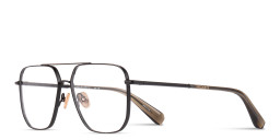 Shop ALL SAINTS Logo Wide Aviator Eyeglasses in Black online.
