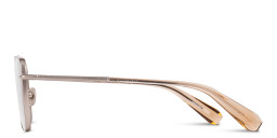 Shop ALL SAINTS Logo Wide Aviator Eyeglasses in Silver online.