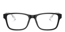 Emporio Armani Logo Wide Rectangle Eyeglasses in Black – Product Photo 1