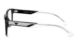 Emporio Armani Logo Wide Rectangle Eyeglasses in Black – Product Photo 3