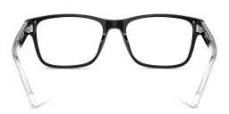 Emporio Armani Logo Wide Rectangle Eyeglasses in Black – Product Photo 4
