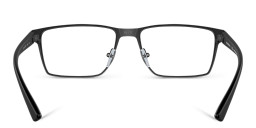 Shop Emporio Armani Logo Wide Rectangle Eyeglasses in Matte Black online.