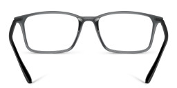 Emporio Armani Logo Wide Rectangle Eyeglasses in Shiny Transparent Black – Product Photo 4