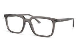Ray-Ban Alain Optics Unisex Rectangle Eyeglasses in Opal Dark Grey – Product Photo 2