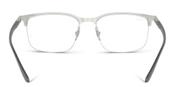 Shop Ray-Ban Optics Unisex Wide Square Eyeglasses in Black On Silver online.