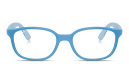 Ray-Ban Junior Optics Kids Bio-Based Square Eyeglasses in Azzurre & Rubber Azzurre – Product Photo 1