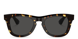 Shop BURBERRY Logo Unisex Square Sunglasses in Dark Havana online.