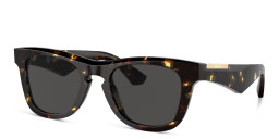 Shop BURBERRY Logo Unisex Square Sunglasses in Dark Havana online.